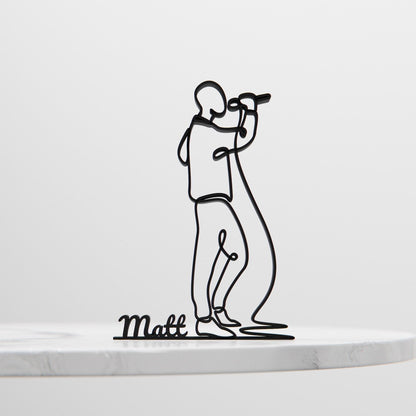 Male Vocalist - Customized Line Art Figure