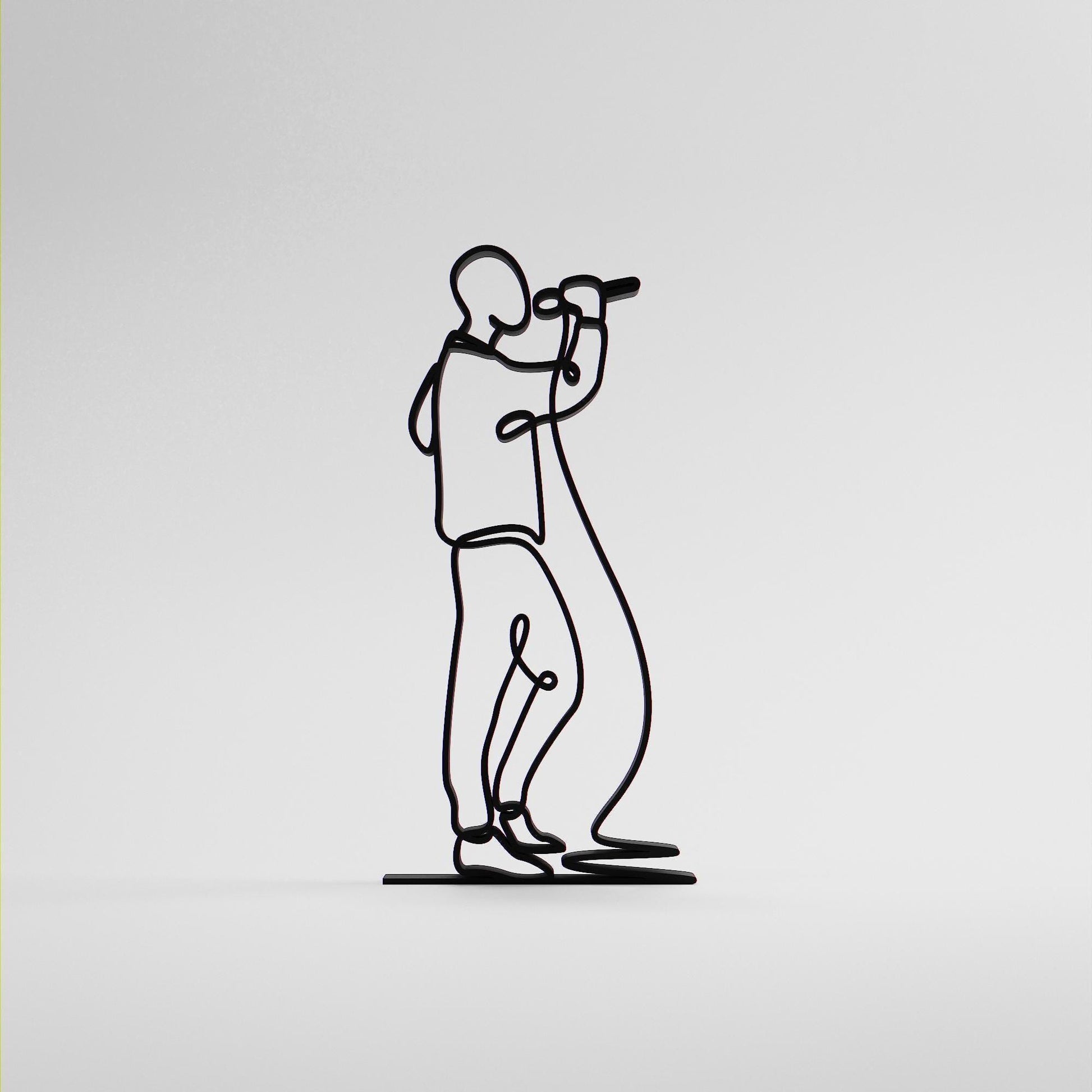 Male Vocalist - Customized Line Art Figure