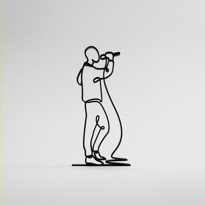 Male Vocalist - Customized Line Art Figure