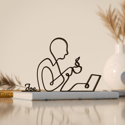 Office Worker - Customized Line Art Figure