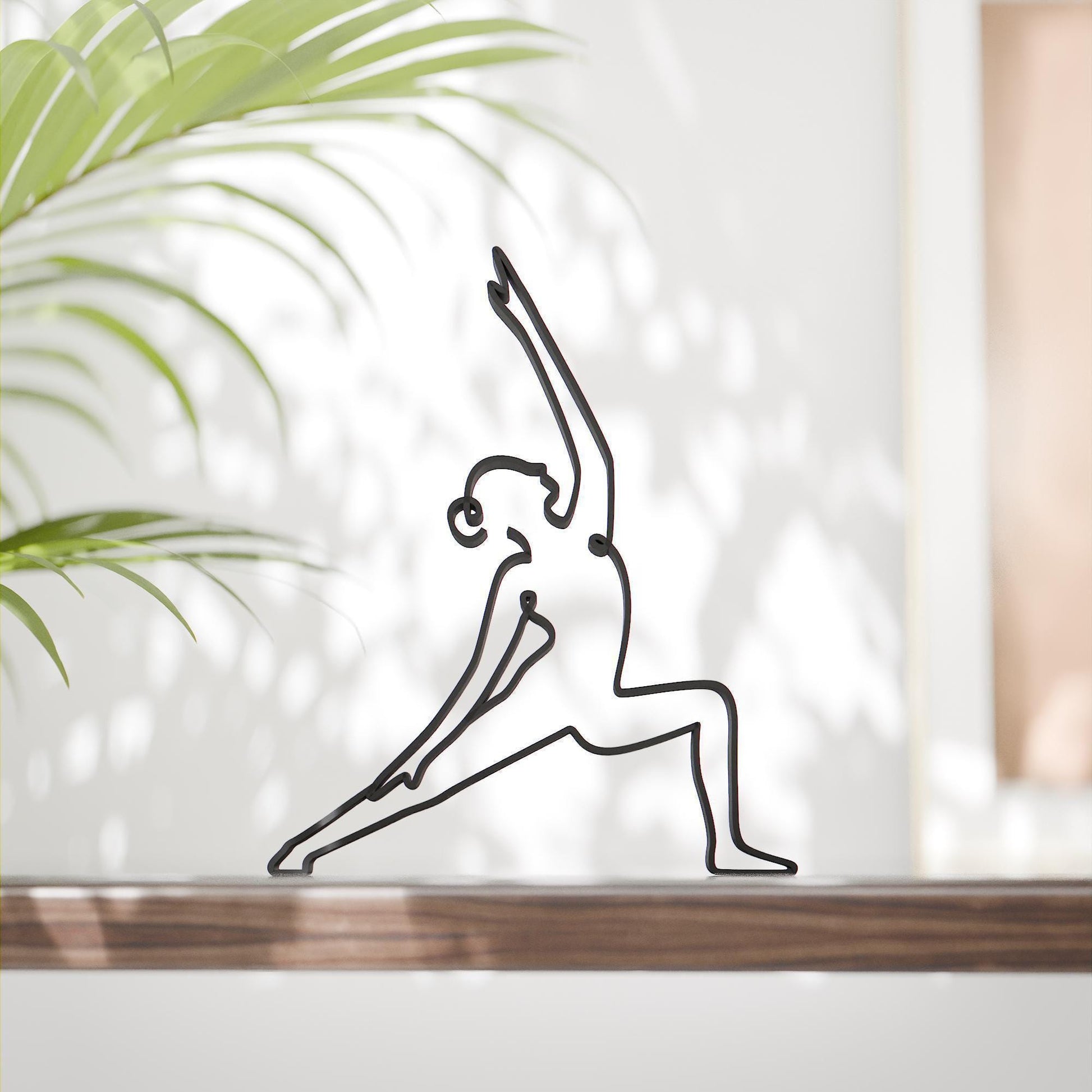 Yoga Reverse Warrior Pose - Line Art Figure