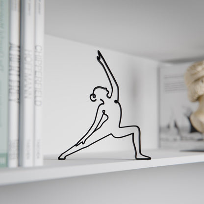 Yoga Reverse Warrior Pose - Line Art Figure