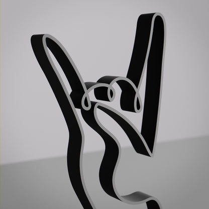 Devil Horn Hand - Customized Line Art Figure