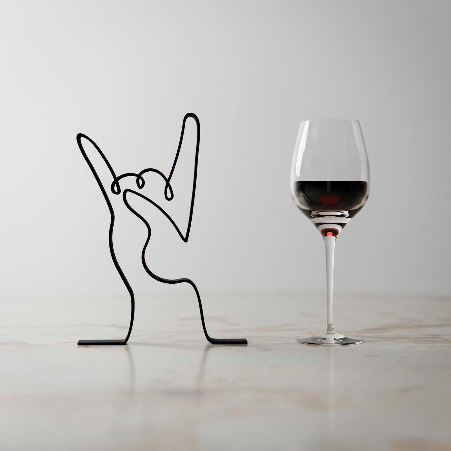 Devil Horn Hand - Customized Line Art Figure