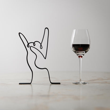 Devil Horn Hand - Customized Line Art Figure