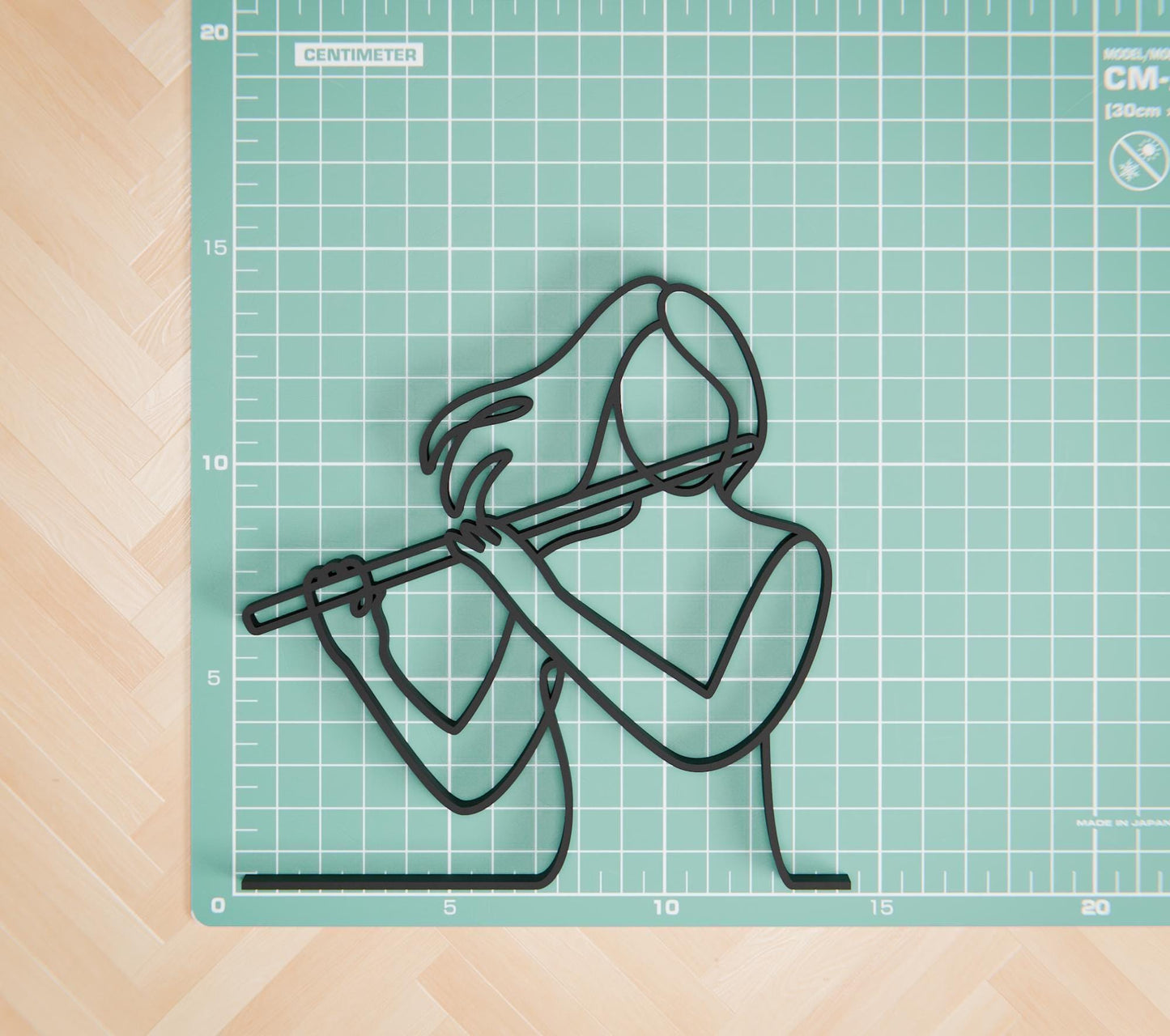 Female Flute Player - Customized Line Art Figure
