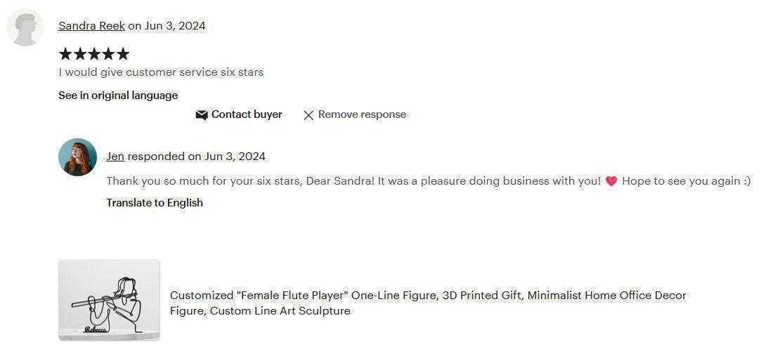 Female Flute Player - Customized Line Art Figure