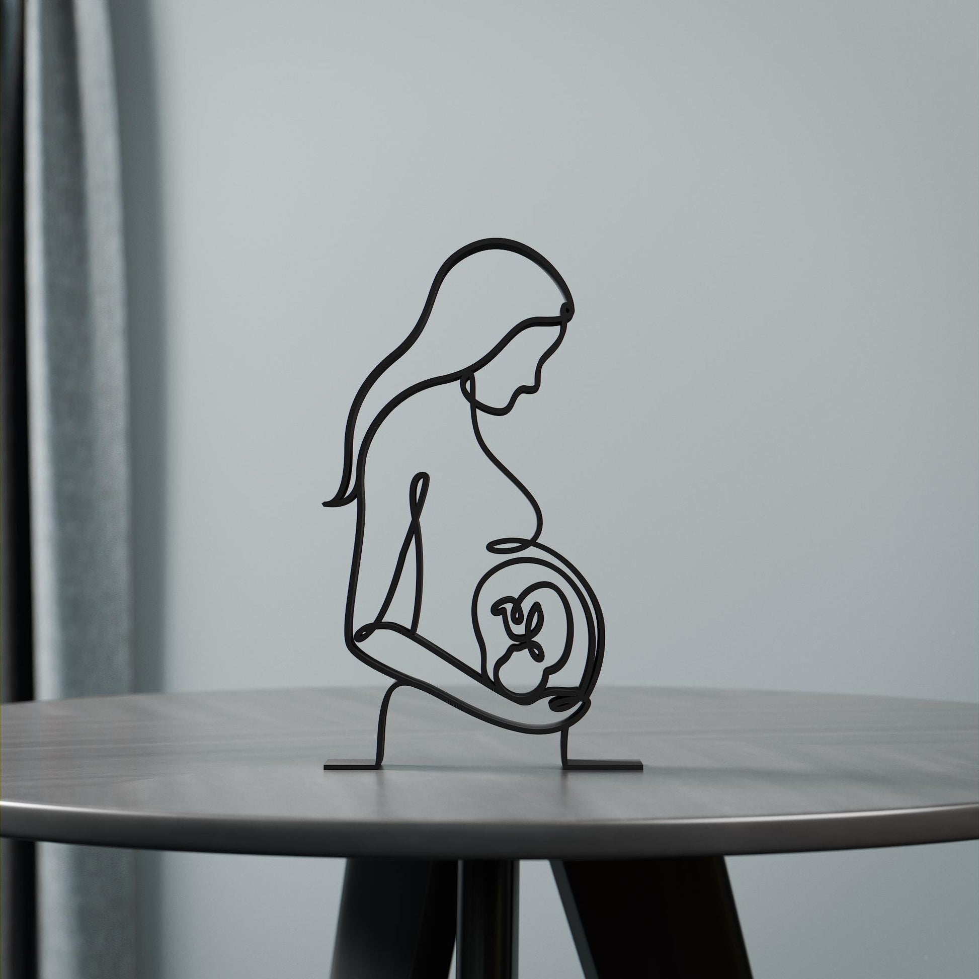 Pregnant Mom - Customized Line Art Figure