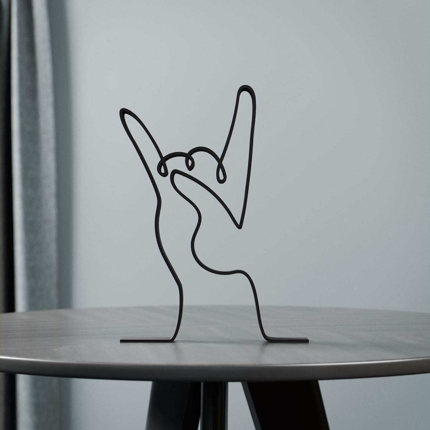 Devil Horn Hand - Customized Line Art Figure