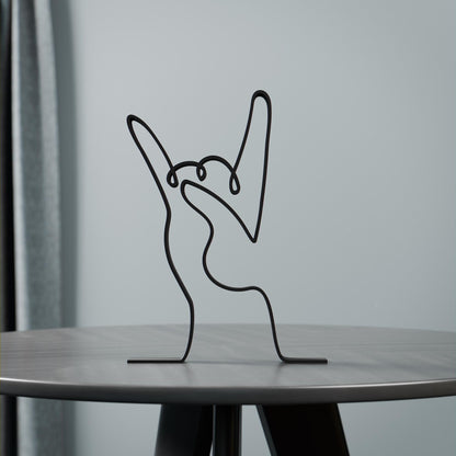 Devil Horn Hand - Customized Line Art Figure