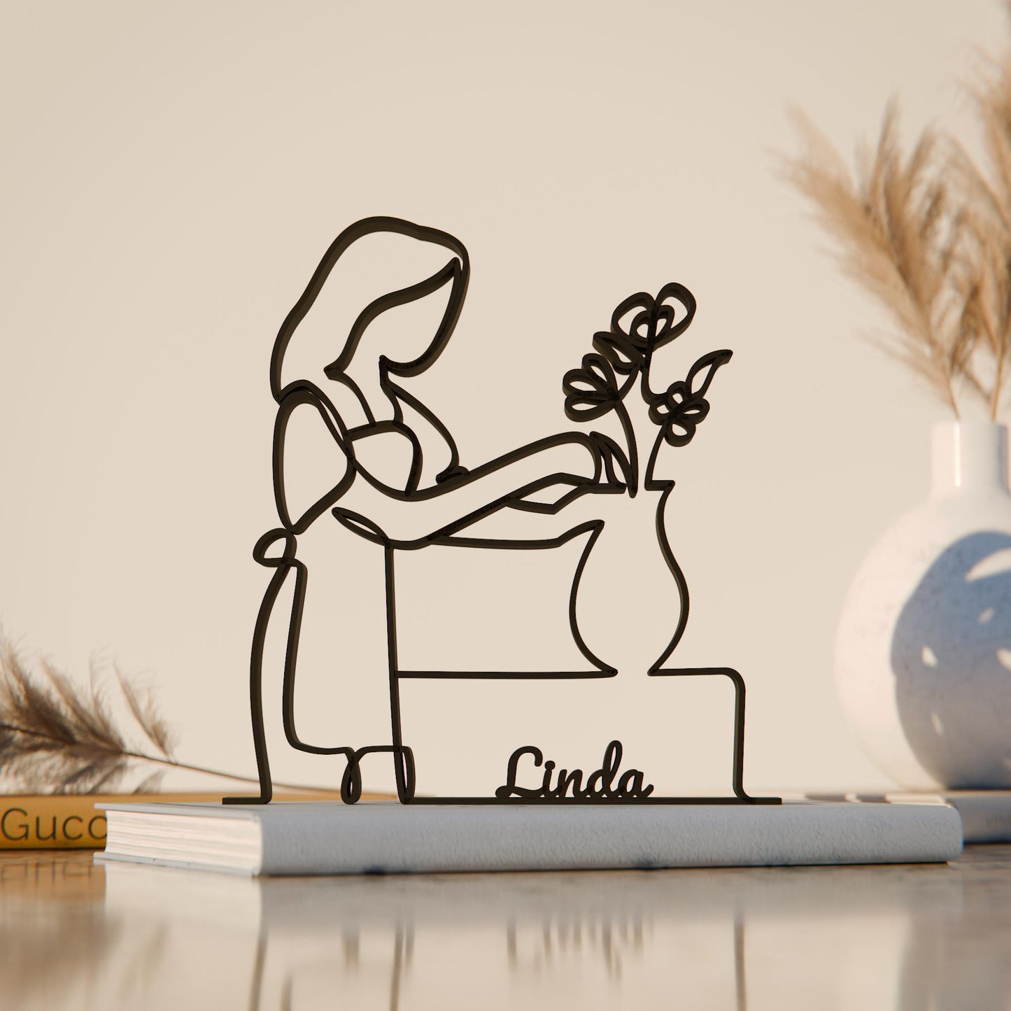 Florist - Customized Line Art Figure