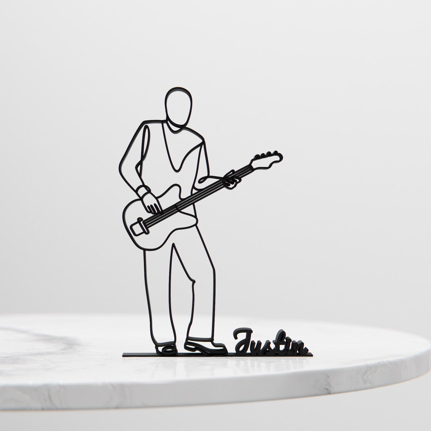 Bass Guitarist - Customized Line Art Figure