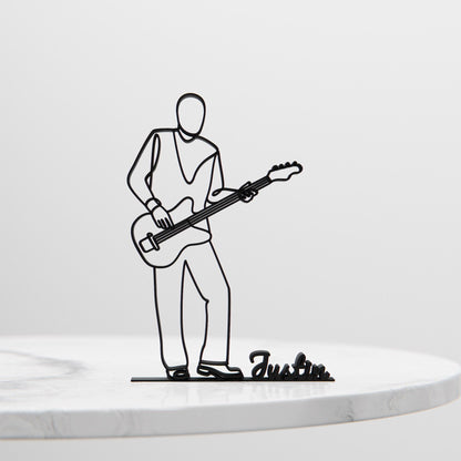 Bass Guitarist - Customized Line Art Figure