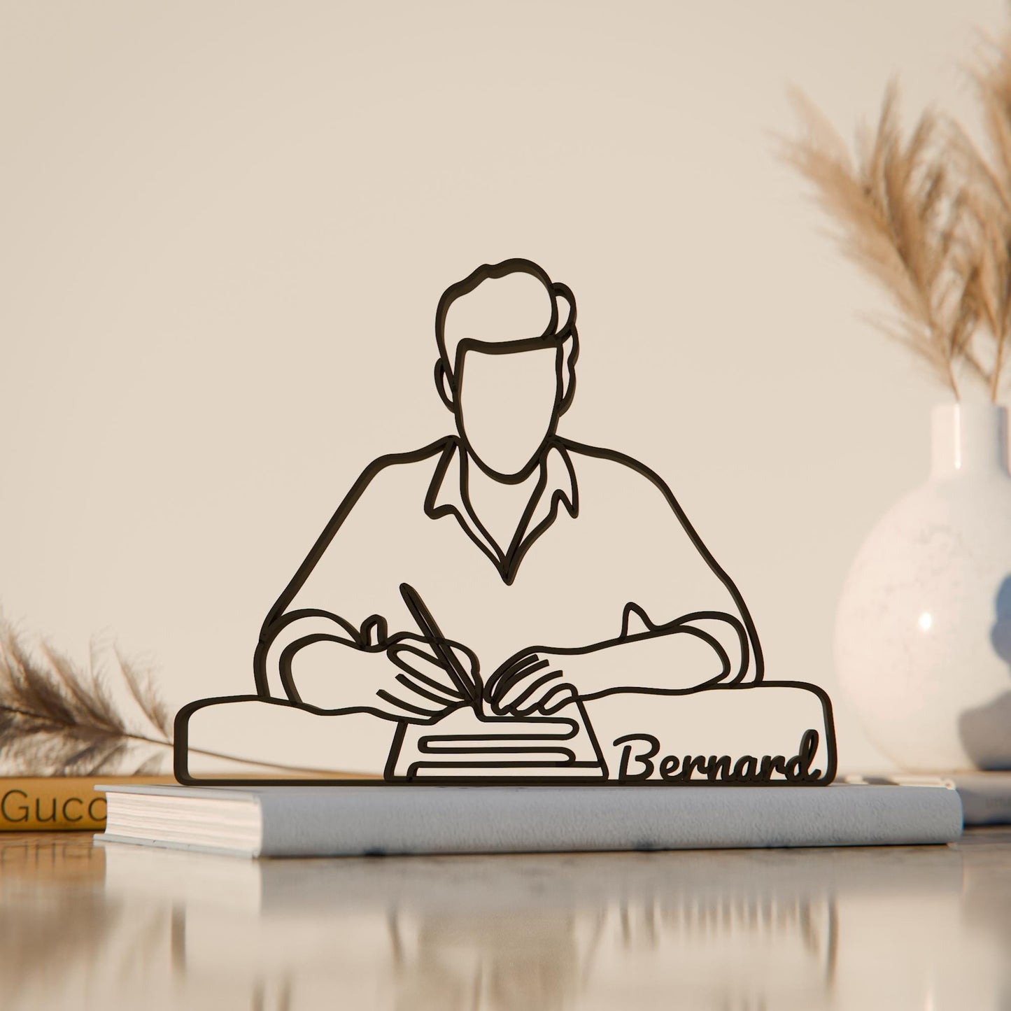 Writer - Customized Line Art Figure