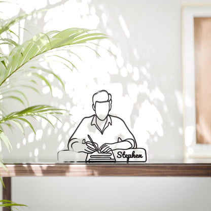 Writer - Customized Line Art Figure
