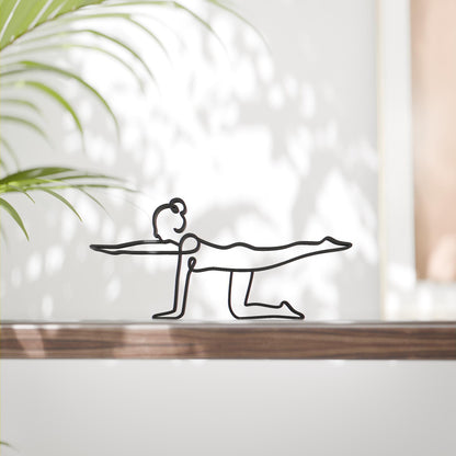Yoga Balancing Table Pose - Line Art Figure