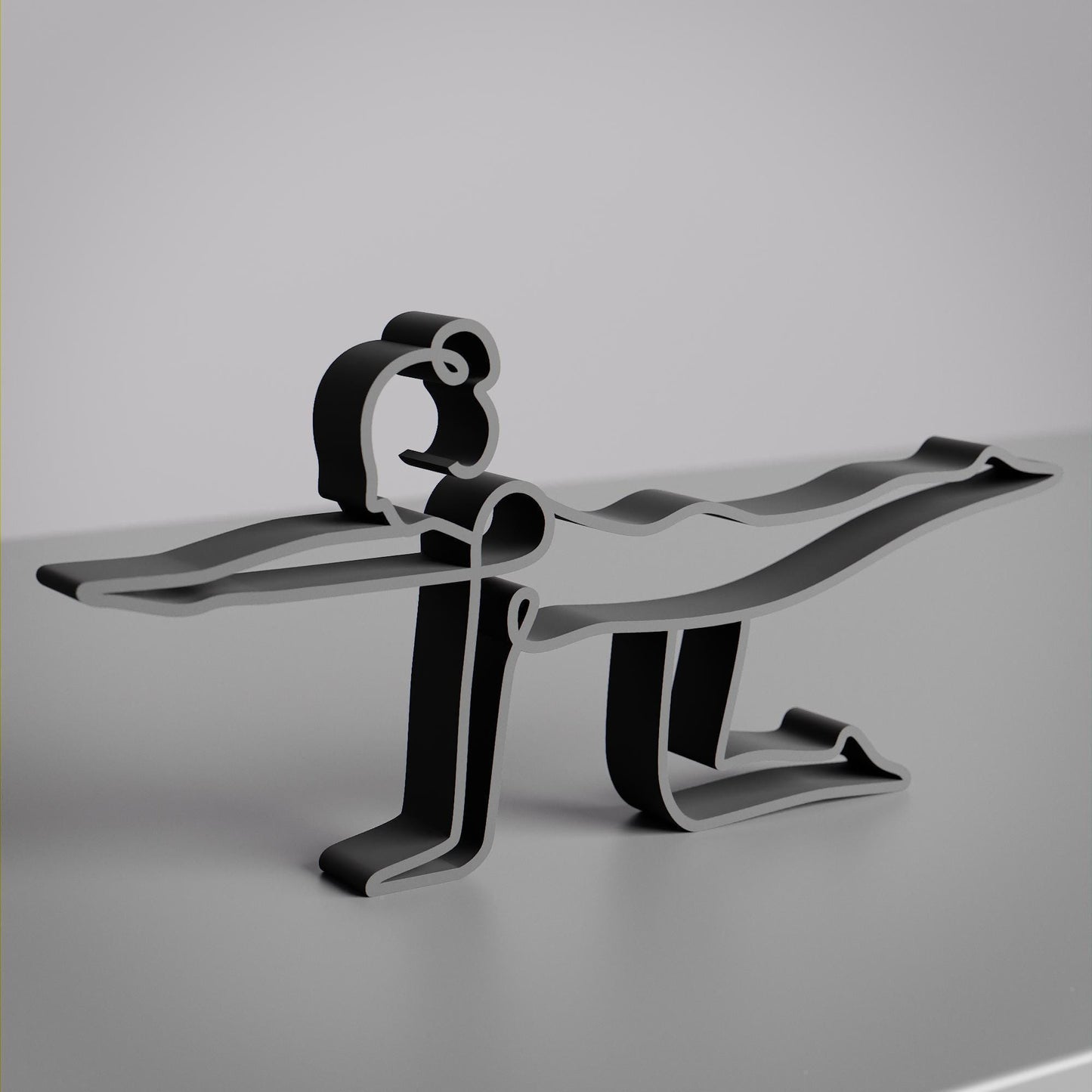 Yoga Balancing Table Pose - Line Art Figure