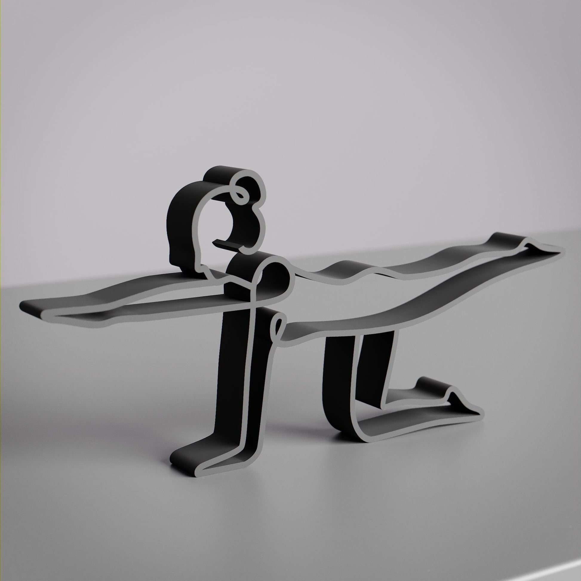 Yoga Balancing Table Pose - Line Art Figure