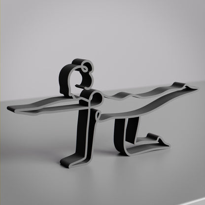 Yoga Balancing Table Pose - Line Art Figure