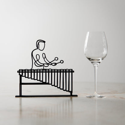 Marimba Player - Customized Line Art Figure