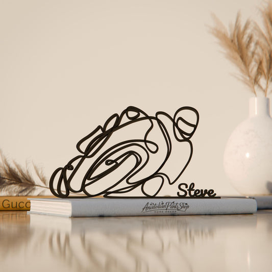 Motorbiker - Customized Line Art Figure