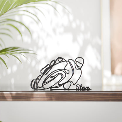 Motorbiker - Customized Line Art Figure