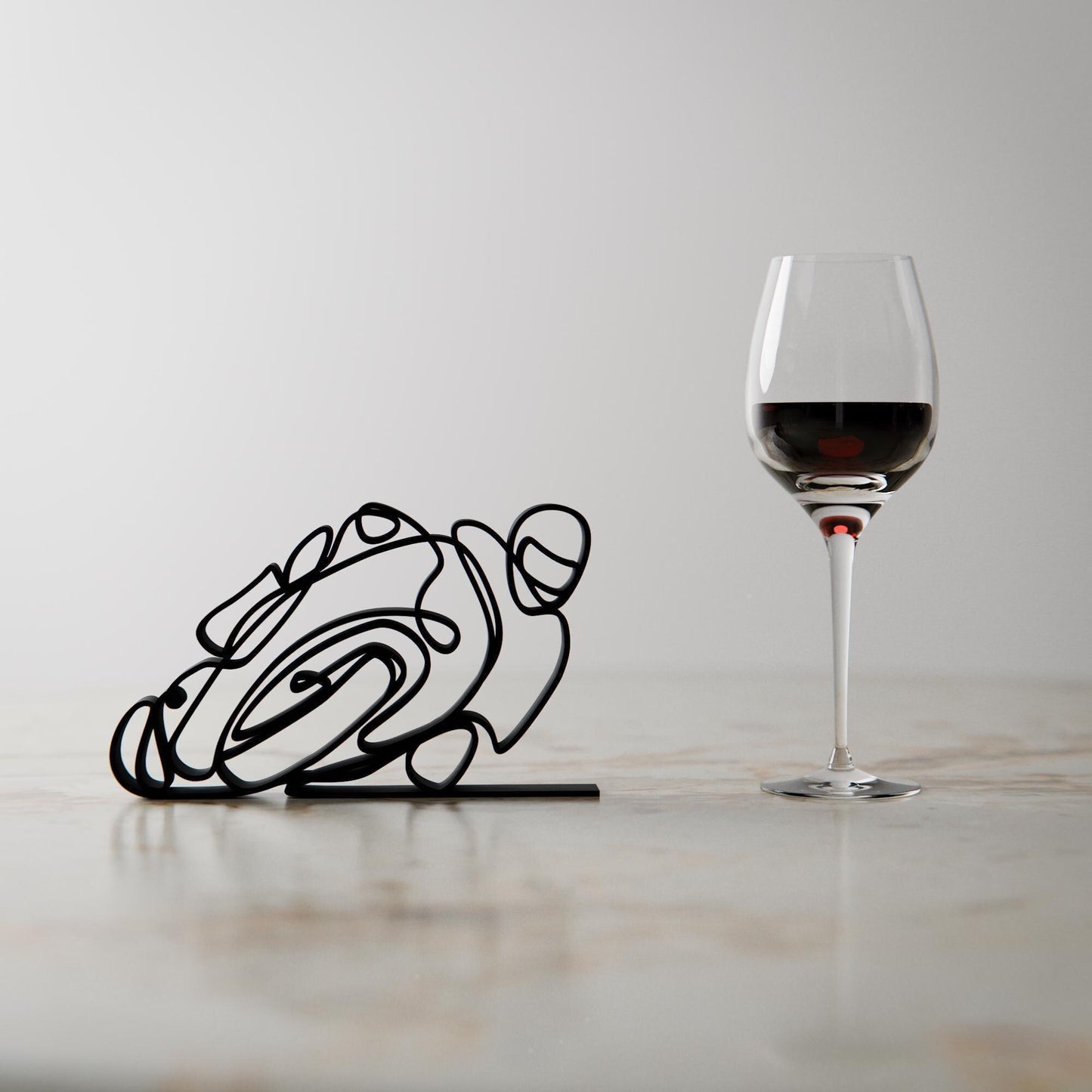 Motorbiker - Customized Line Art Figure