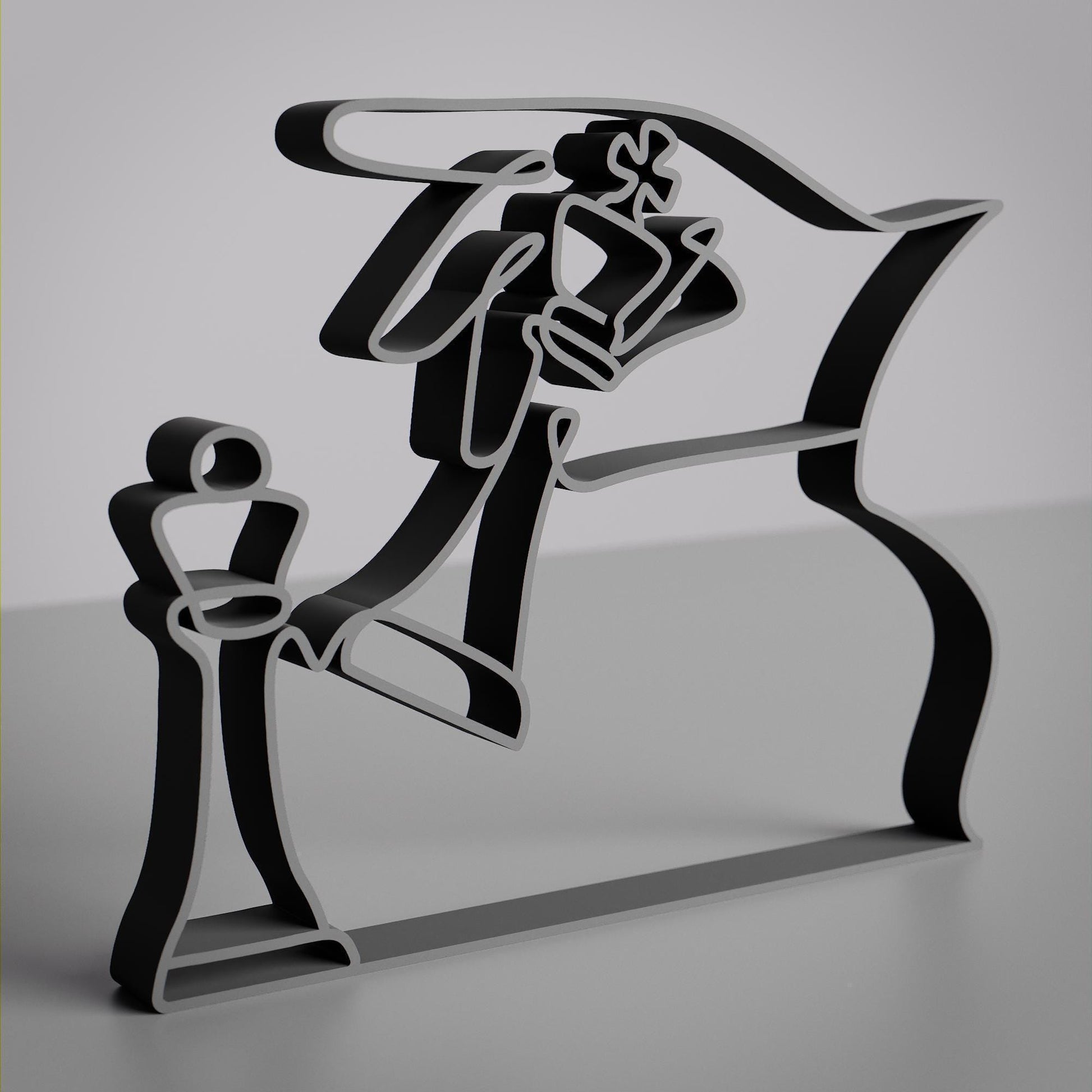 Chess Player - Customized Line Art Figure