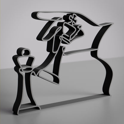 Chess Player - Customized Line Art Figure