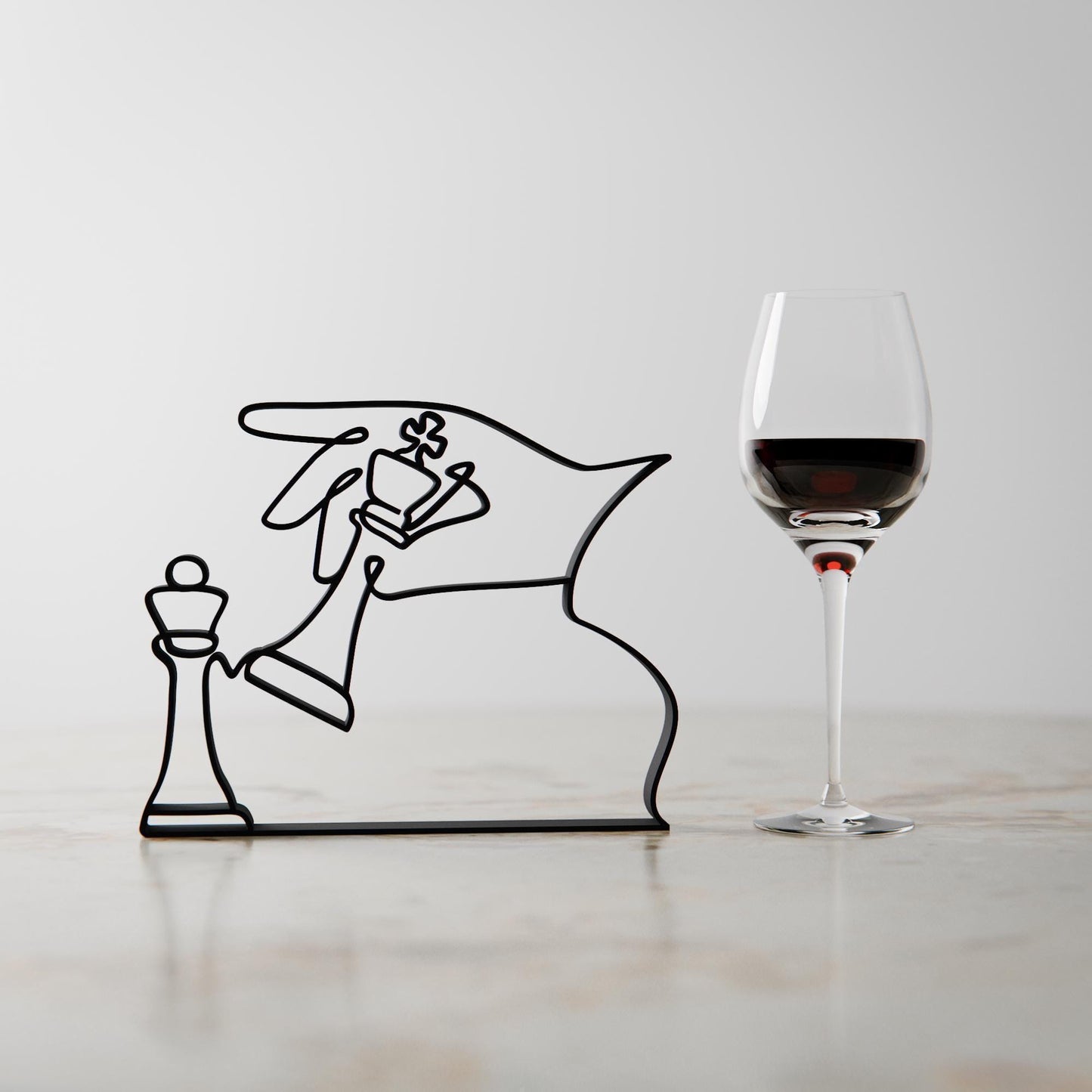 Chess Player - Customized Line Art Figure