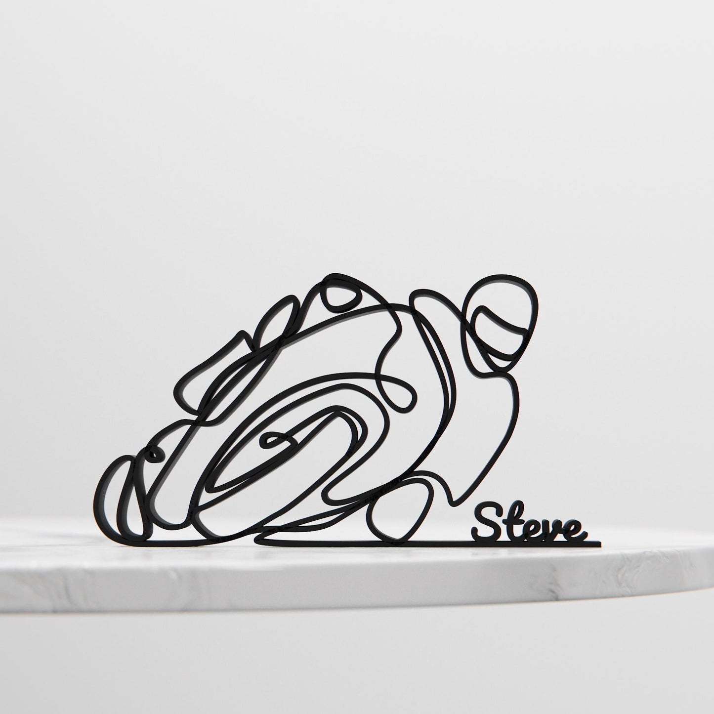 Motorbiker - Customized Line Art Figure
