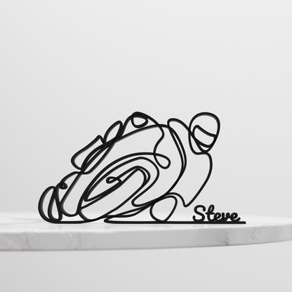 Motorbiker - Customized Line Art Figure