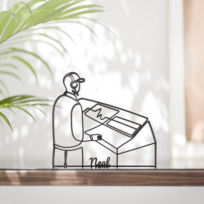 Sound Engineer - Customized Line Art Figure