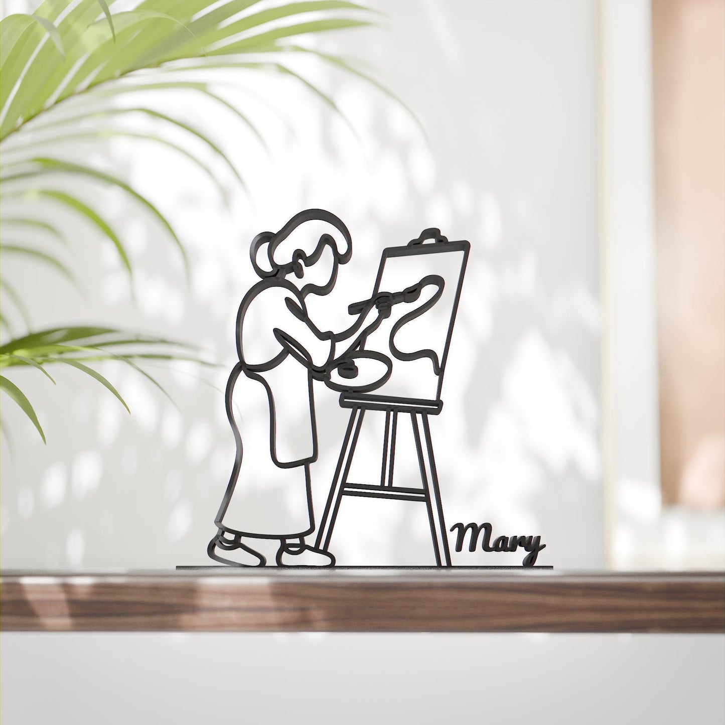 Female Painter - Customized Line Art Figure