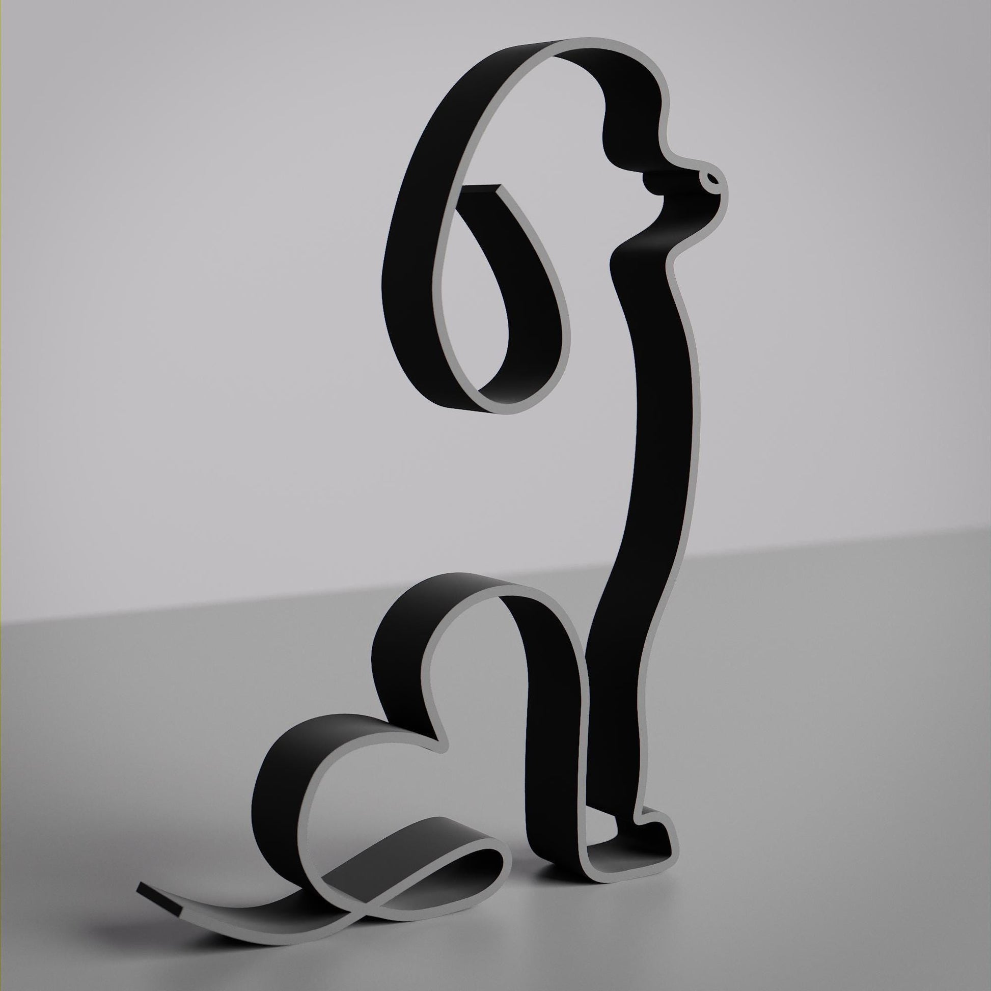 Poodle Dog 01 - Line Art Figure