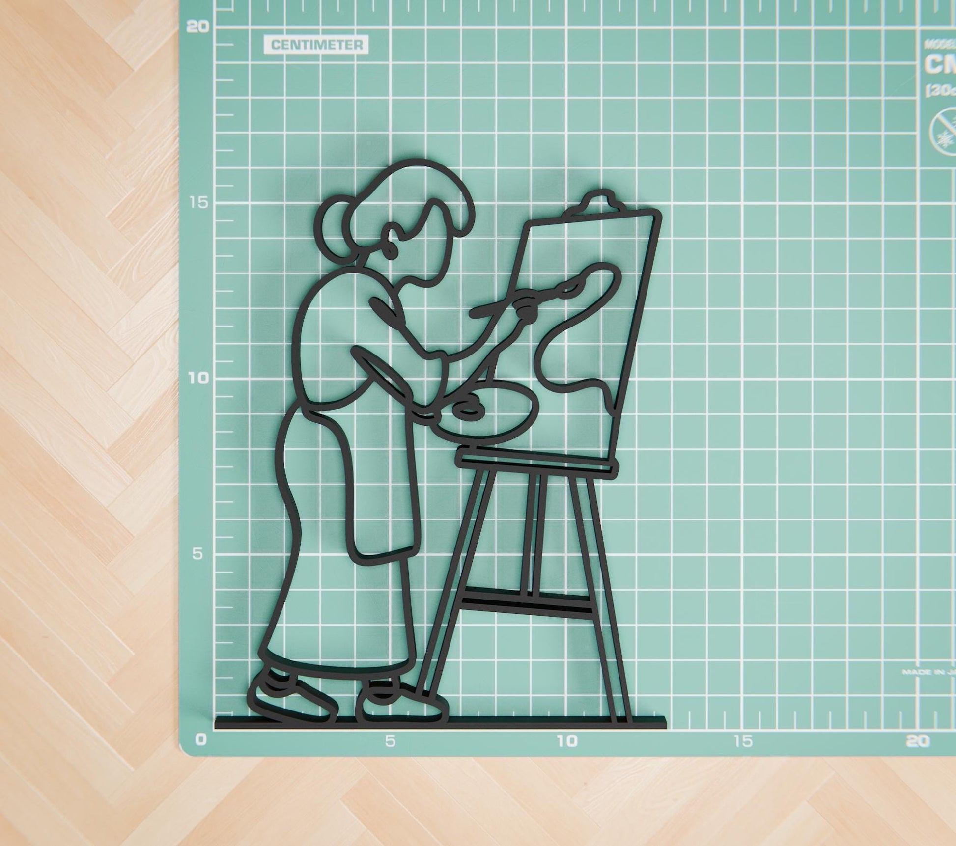 Female Painter - Customized Line Art Figure