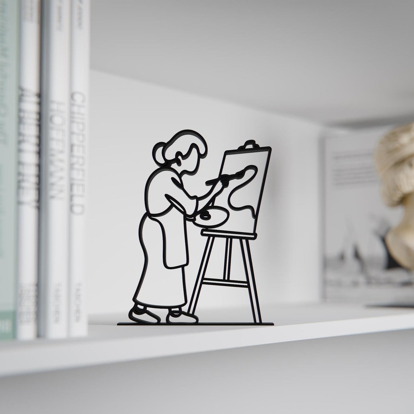 Female Painter - Customized Line Art Figure