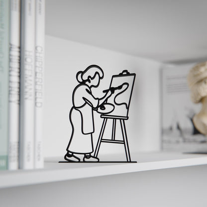 Female Painter - Customized Line Art Figure
