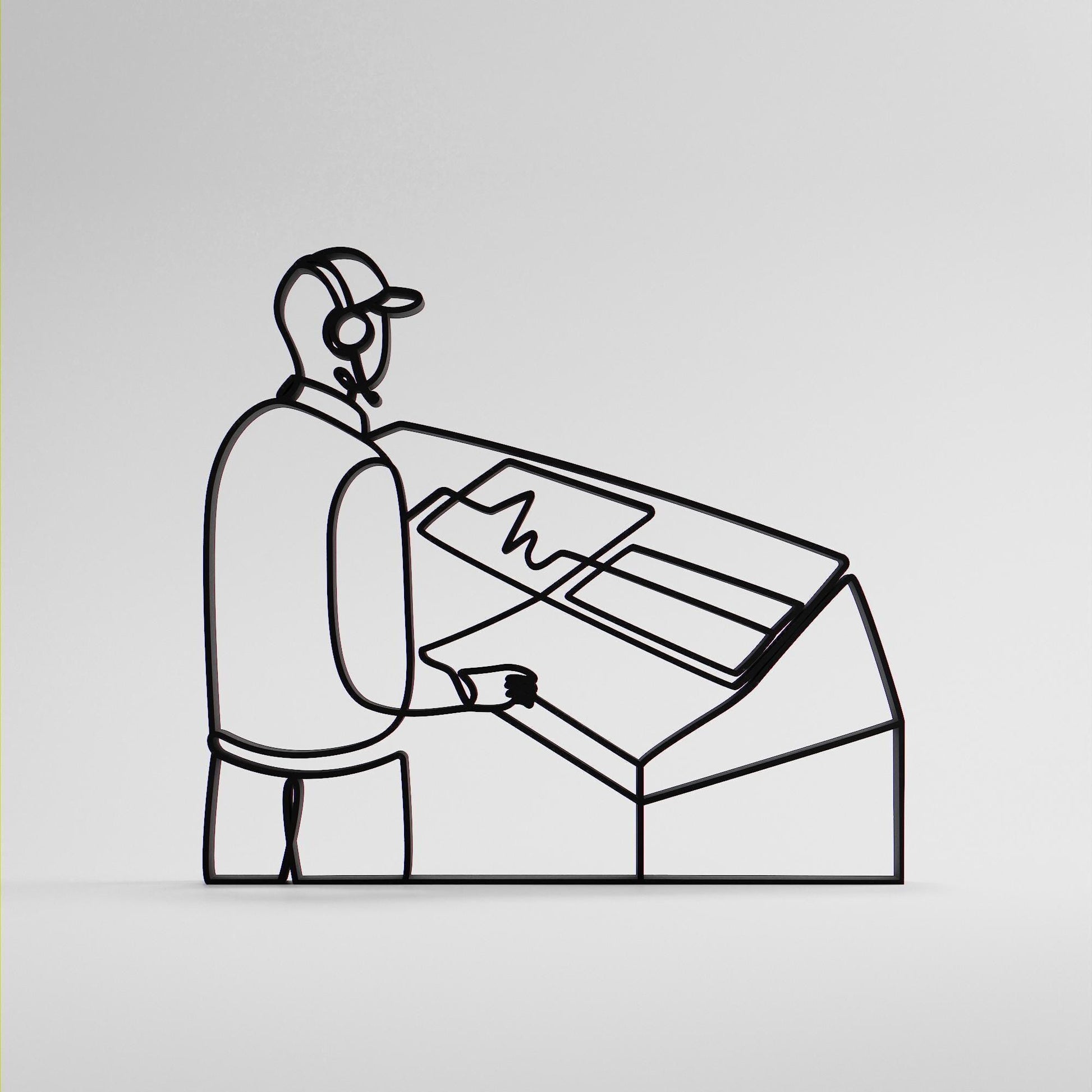 Sound Engineer - Customized Line Art Figure