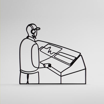 Sound Engineer - Customized Line Art Figure