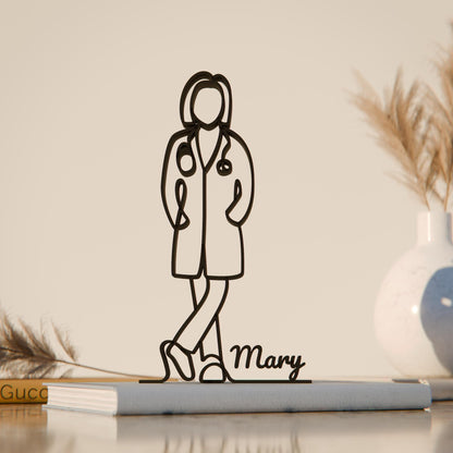 Female Doctor - Customized Line Art Figure