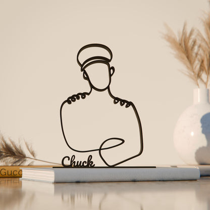 Pilot - Customized Line Art Figure