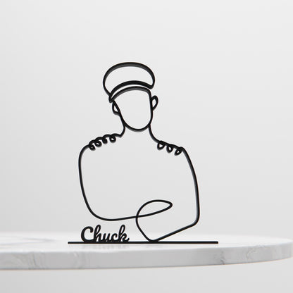 Pilot - Customized Line Art Figure