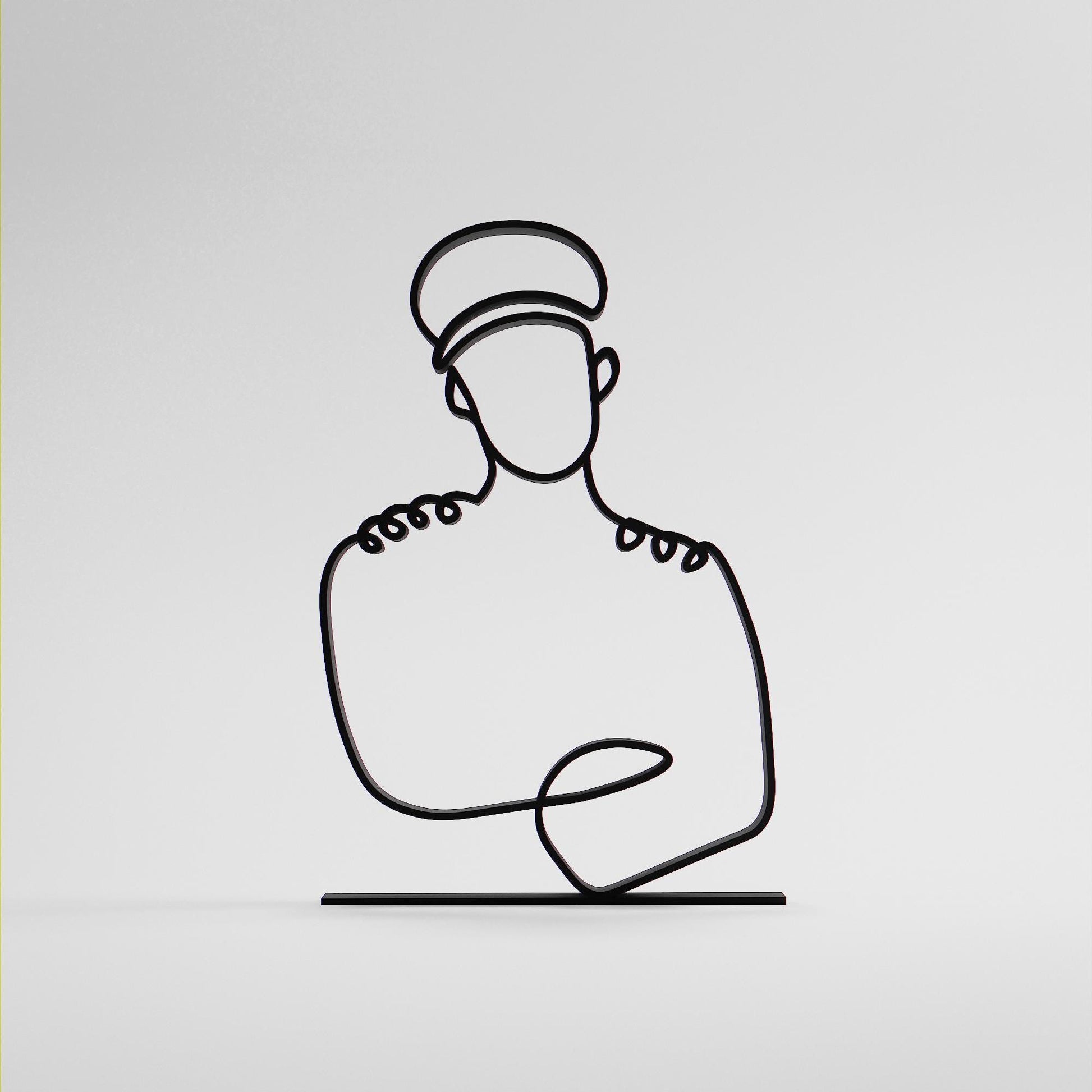 Pilot - Customized Line Art Figure