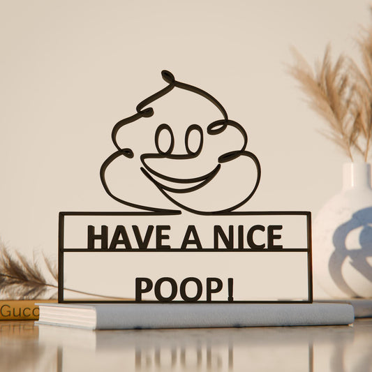 Funny Toilet Sign - Customized Line Art Figure