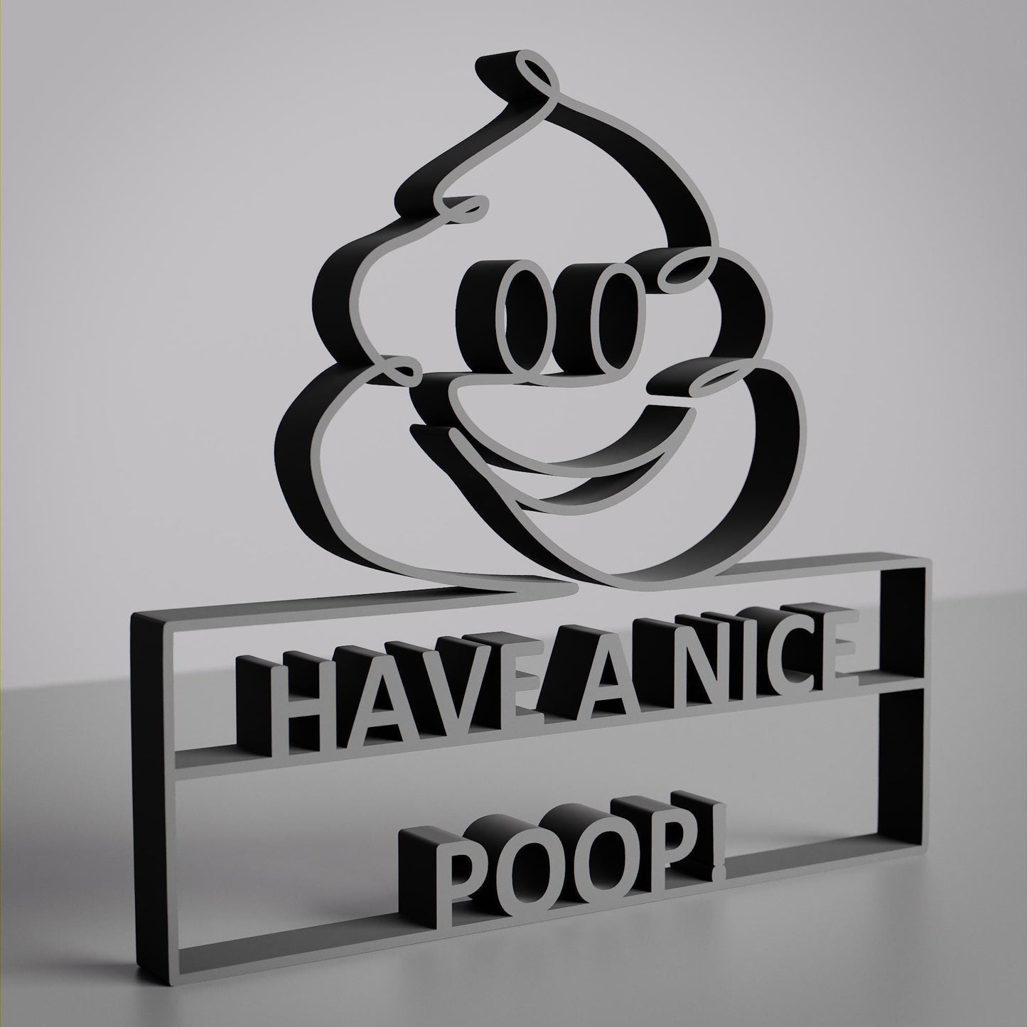 Funny Toilet Sign - Customized Line Art Figure