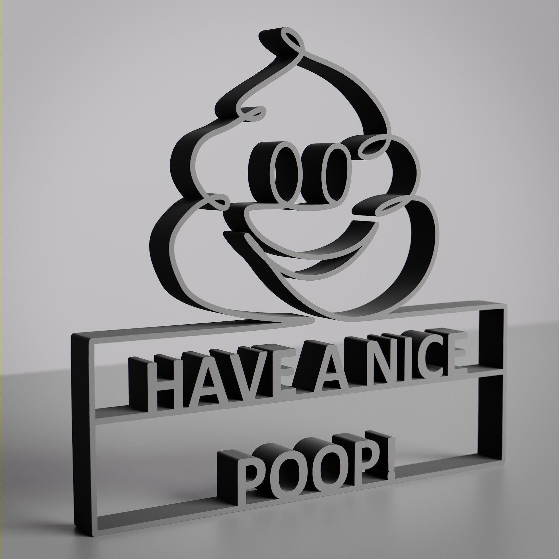 Funny Toilet Sign - Customized Line Art Figure