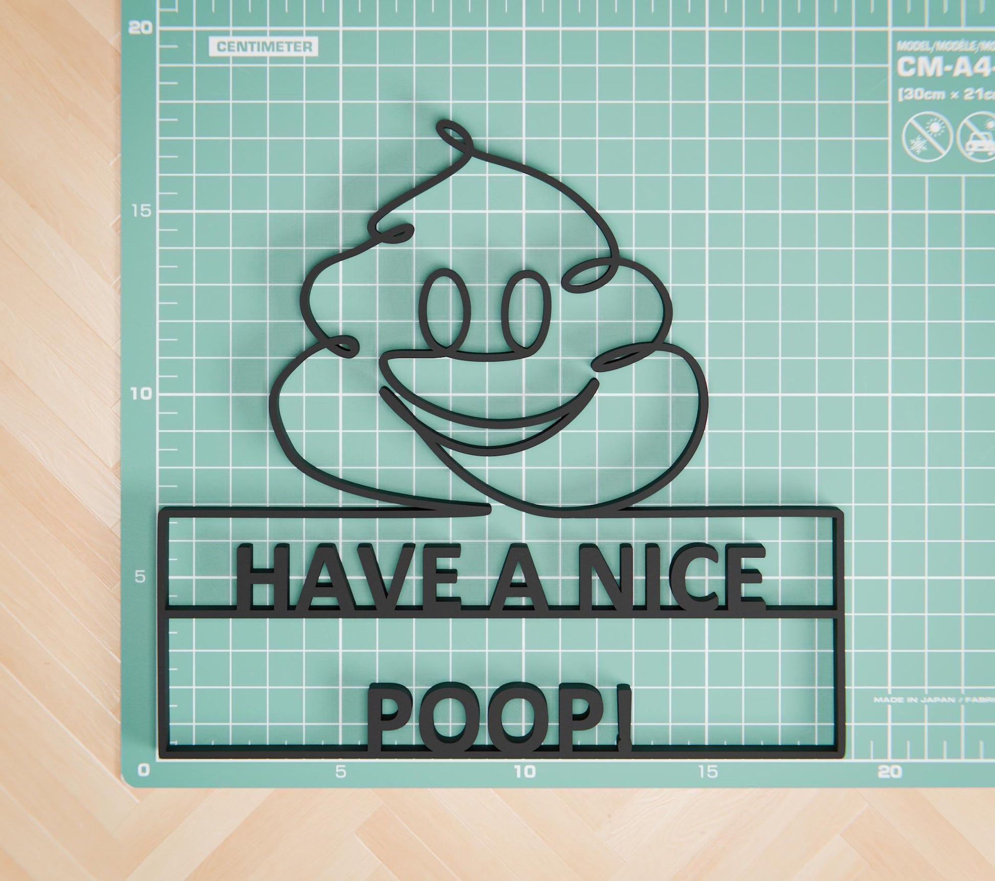 Funny Toilet Sign - Customized Line Art Figure