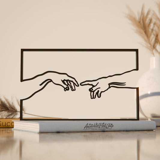 The Creation of Adam - Line Art Figure