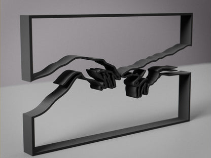 The Creation of Adam - Line Art Figure